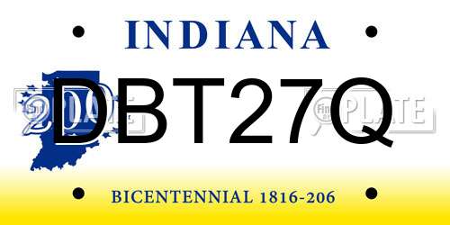 DBT27Q Indiana License Plate