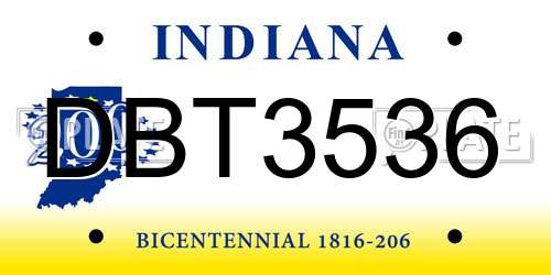 DBT3536 Indiana License Plate