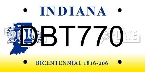 DBT770 Indiana License Plate
