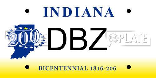 DBZ Indiana License Plate