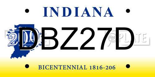 DBZ27D Indiana License Plate