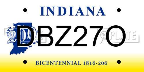 DBZ27O Indiana License Plate