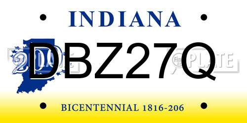DBZ27Q Indiana License Plate