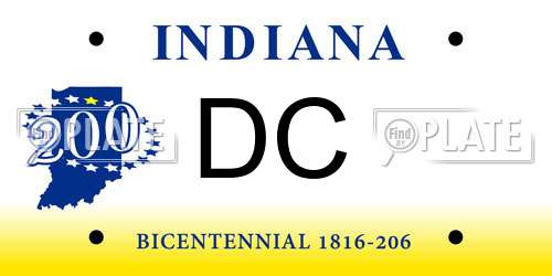 DC Indiana License Plate