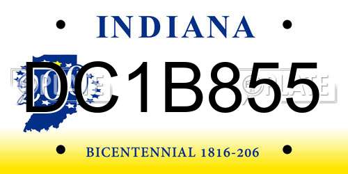 DC1B855 Indiana License Plate