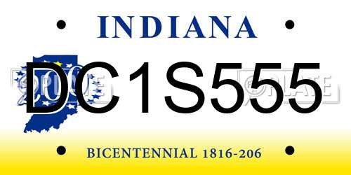 DC1S555 Indiana License Plate