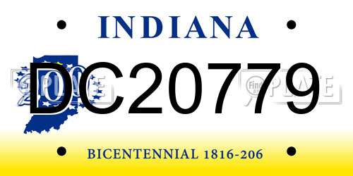 DC20779 Indiana License Plate