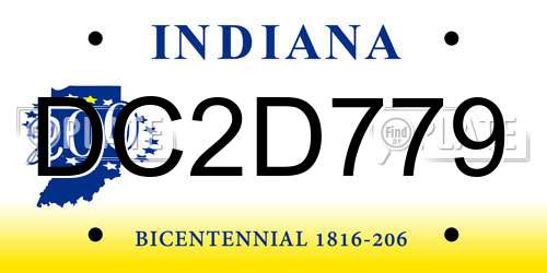 DC2D779 Indiana License Plate