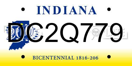 DC2Q779 Indiana License Plate