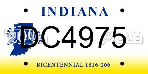 DC4975 Indiana License Plate