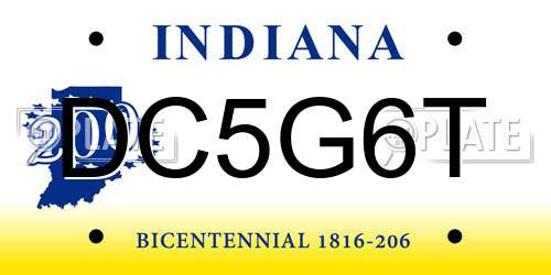 DC5G6T Indiana License Plate
