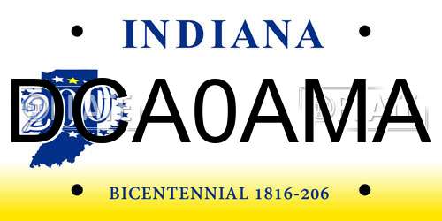 DCA0AMA Indiana License Plate