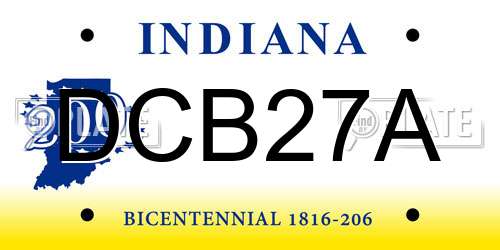 DCB27A Indiana License Plate