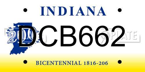 DCB662 Indiana License Plate