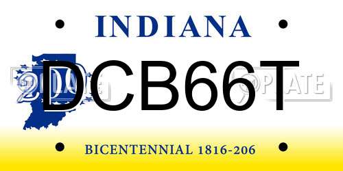 DCB66T Indiana License Plate