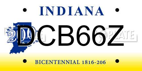DCB66Z Indiana License Plate