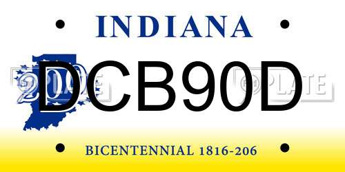 DCB90D Indiana License Plate