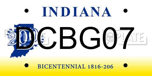 DCBG07 Indiana License Plate