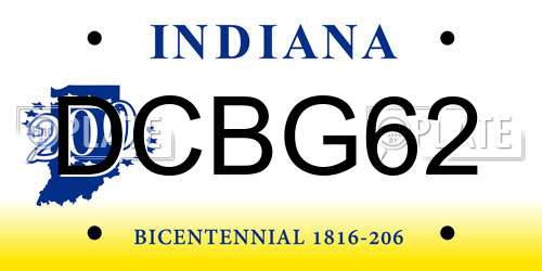 DCBG62 Indiana License Plate