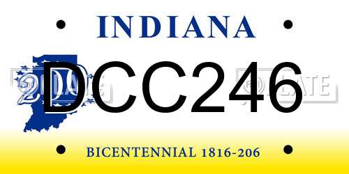 DCC246 Indiana License Plate