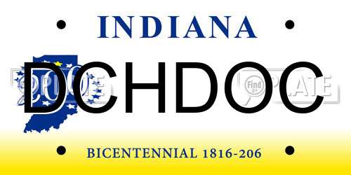 DCHDOC Indiana License Plate