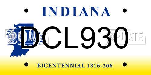 DCL930 Indiana License Plate