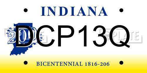 DCP13Q Indiana License Plate