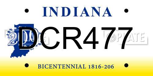 DCR477 Indiana License Plate