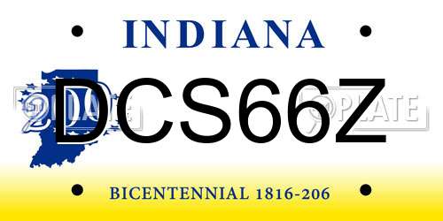 DCS66Z Indiana License Plate