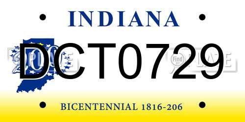 DCT0729 Indiana License Plate