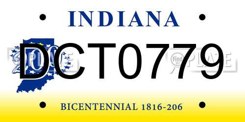 DCT0779 Indiana License Plate
