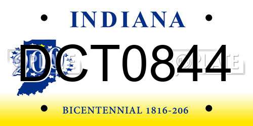 DCT0844 Indiana License Plate