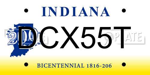 DCX55T Indiana License Plate