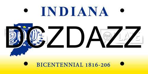 DCZDAZZ Indiana License Plate