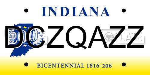 DCZQAZZ Indiana License Plate