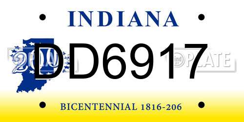DD6917 Indiana License Plate