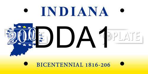 DDA1 Indiana License Plate