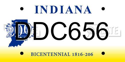 DDC656 Indiana License Plate
