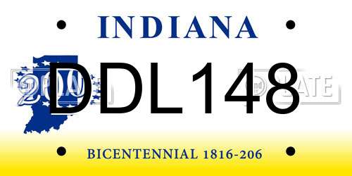 DDL148 Indiana License Plate