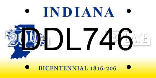 DDL746 Indiana License Plate