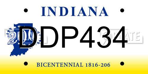 DDP434 Indiana License Plate