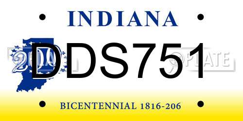DDS751 Indiana License Plate