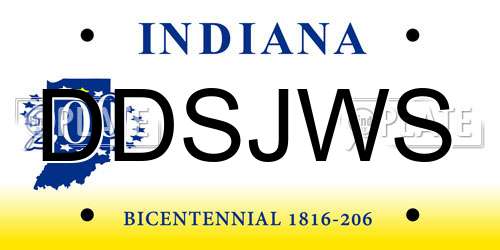 DDSJWS Indiana License Plate