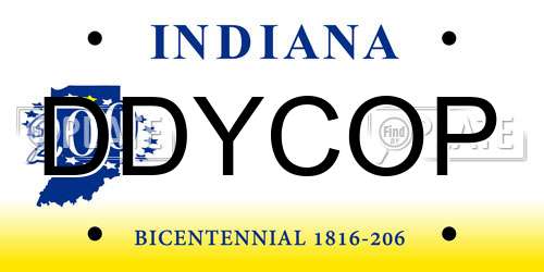 DDYCOP Indiana License Plate