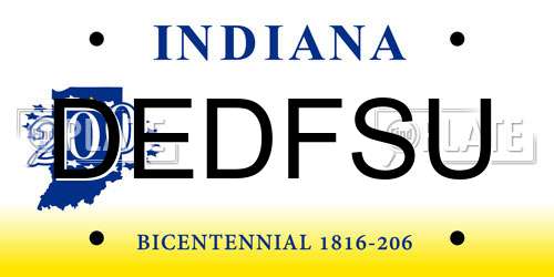 DEDFSU Indiana License Plate
