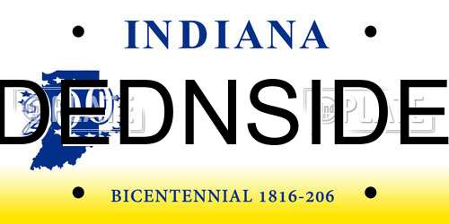 DEDNSIDE Indiana License Plate