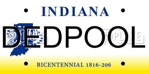 DEDPOOL Indiana License Plate
