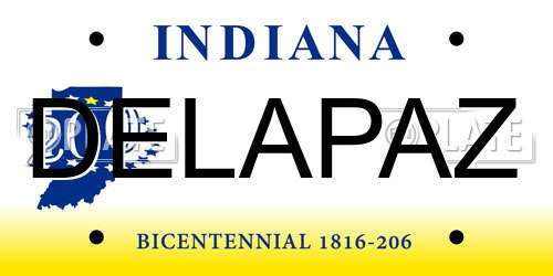 DELAPAZ Indiana License Plate