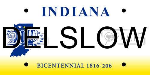 DELSLOW Indiana License Plate