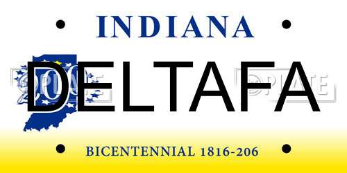 DELTAFA Indiana License Plate